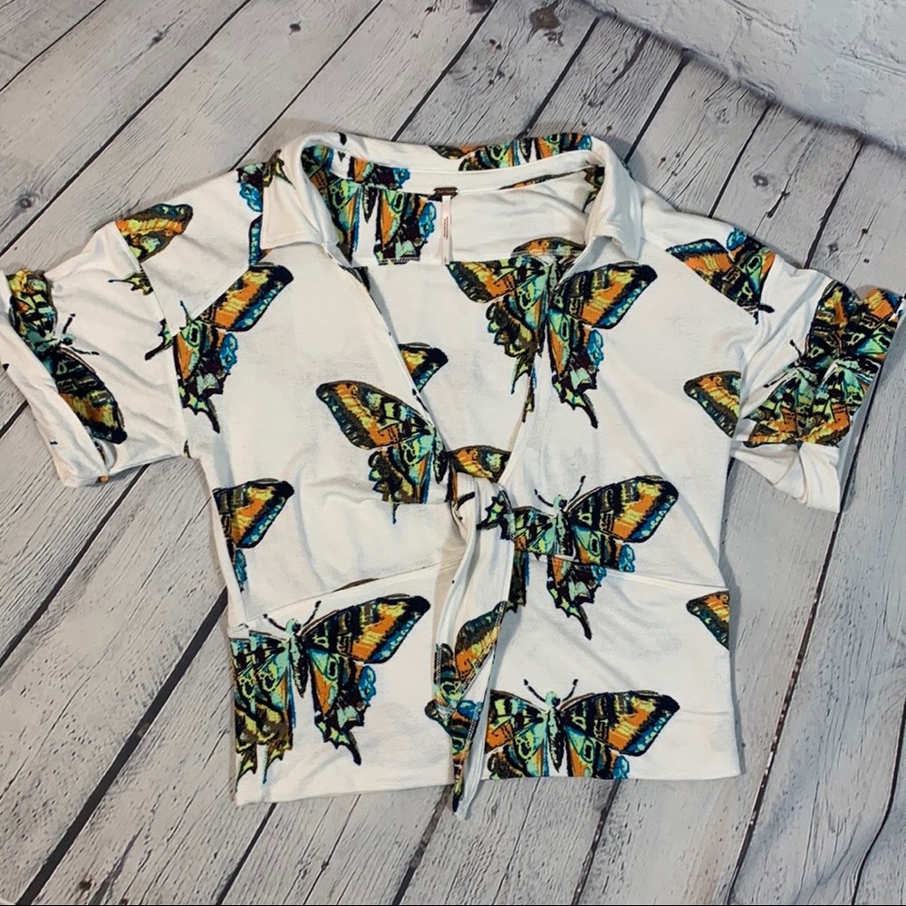 🦋 Free People Ready Set Sail Tie Front Butterfly Top 🦋 - Picture 6 of 9